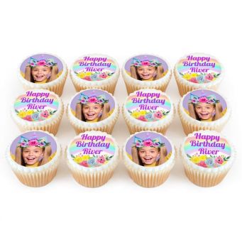 12 Unicorn Photo Cupcakes