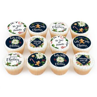 12 Holly Jolly Cupcakes