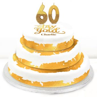 60th Birthday Gold Foil Cake 
