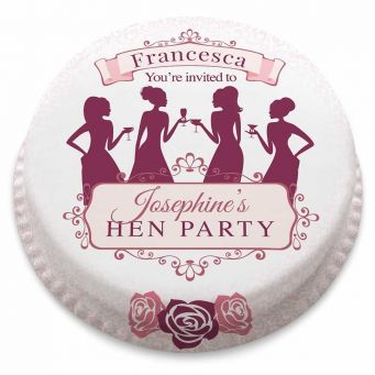 Hen Party Invites Cake