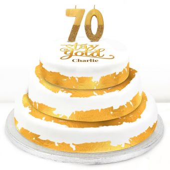 70th Birthday Gold Foil Cake 
