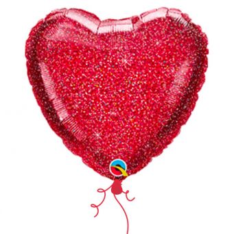 glitter heart balloon - v