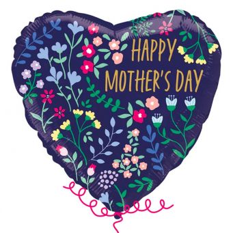 Mothers Navy Floral Balloon