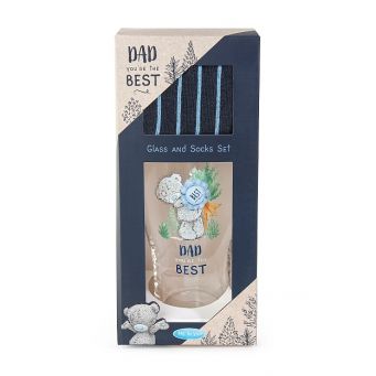 Me to You - Tatty Teddy Best Dad Beer Glass & Socks Gift Set