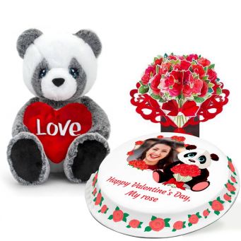 Rose Panda Gift Set