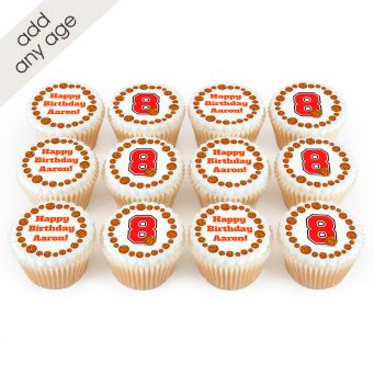 12 Basketball Number Cupcakes
