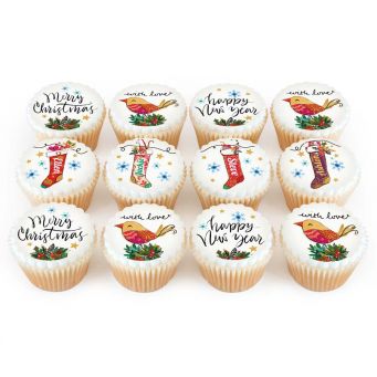 12 Christmas Stocking Cupcakes