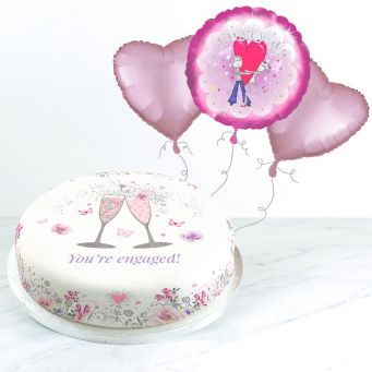 Pink Engagement Cake
