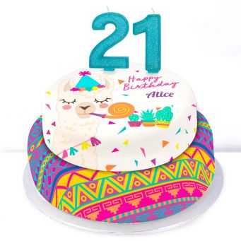 21st Birthday Party Llama Cake