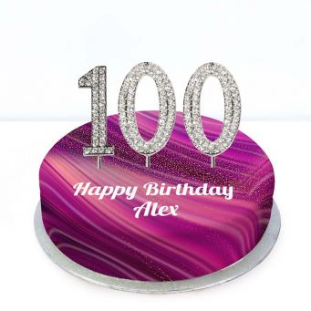 100th Birthday Purple Marble Cake