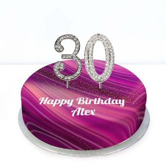 30th Birthday Purple Marble Cake