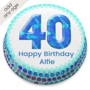 Any Age Blue Number Cake