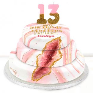 13th Birthday Pink Foil Cake 