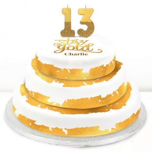 13th Birthday Gold Foil Cake 