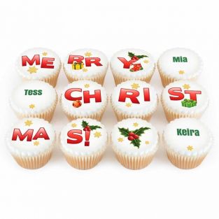 12 Merry Christmas Cupcakes