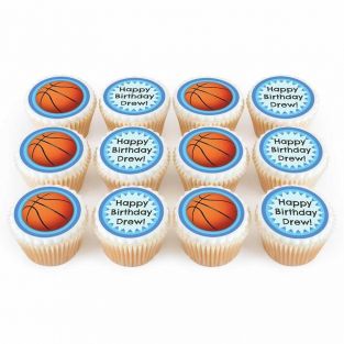 12 Basketball Cupcakes