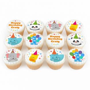 12 Jungle Animal cupcakes