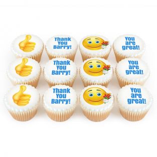 12 Thank You Emoji Cupcakes
