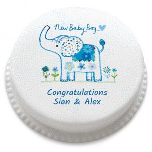 Baby Boy Elephant Cake