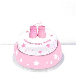 Pink Baby Boots Cake