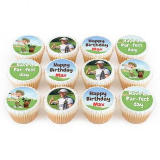 12 Golf Photo Cupcakes
