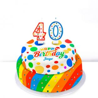 40th Birthday Polka Dot Cake