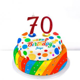 70th Birthday Polka Dot Cake