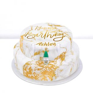 Tiered Champagne Birthday Cake