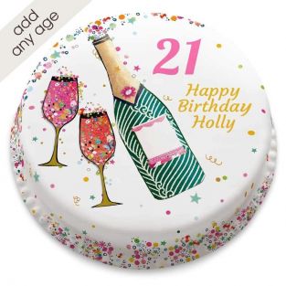 Bakerdays | Personalised 21st Birthday Cake | Number Cake | bakerdays