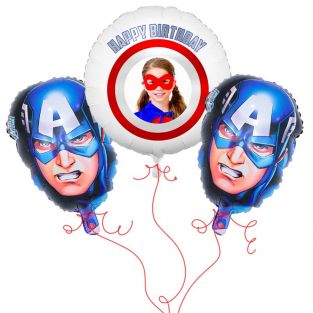Captain America Photo Balloon Bouquet