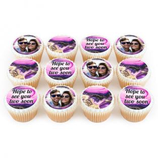 12 Purple Marble Cupcakes