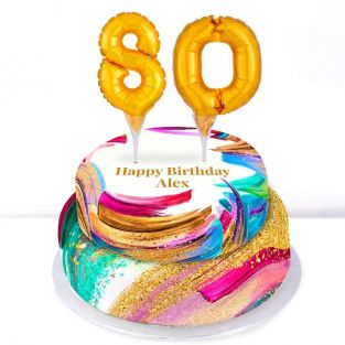 80th Birthday Paint Cake