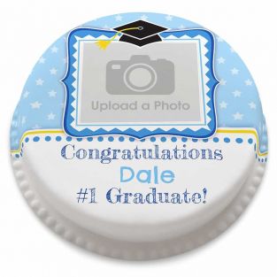 Blue Graduation Cake
