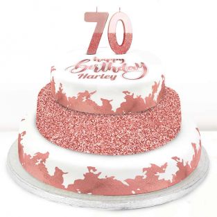 70th Birthday Rose Foil Cake 
