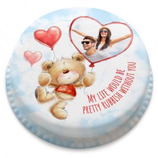 Ted Heart Photo Balloons Cake