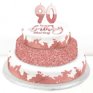 90th Birthday Rose Foil Cake 