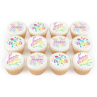 12 Diwali Rainbow Cupcakes