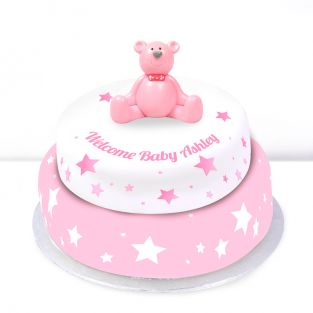 Pink Baby Boots Cake