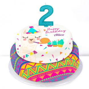 2nd Birthday Party Llama Cake