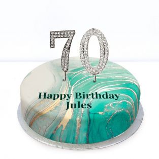 70th Birthday Green Marble Cake