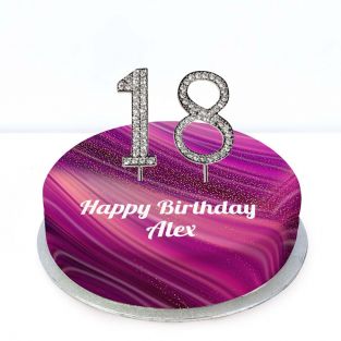 18th Birthday Purple Marble Cake