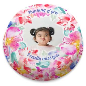 Thoughtful Flowers Photo Cake